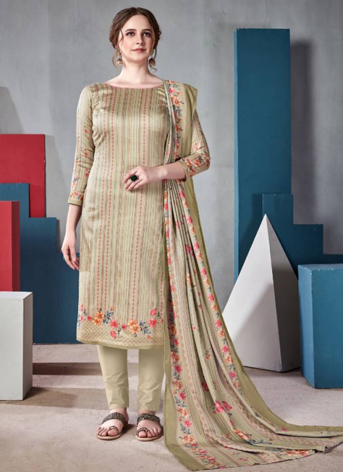 Zahira Jam Satin Digital Print Swarovski Handwork Designer Party wear Salwar Suit Collection 101-108